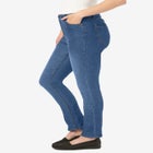 Straight-Leg Stretch Comfort Denim Five-Pocket Jeans image number null