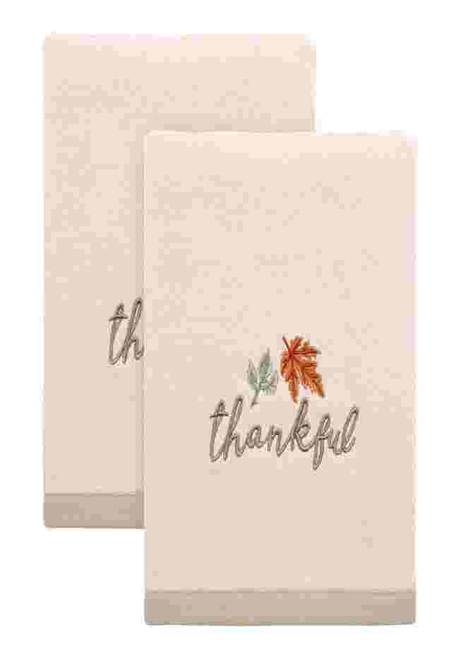 "Thankful" Decorative Hand Towel, Set of 2 image number 0
