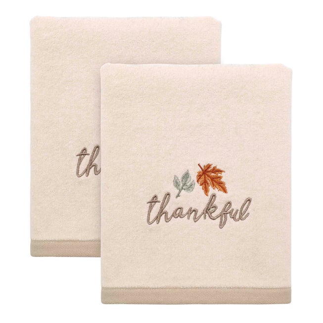 "Thankful" Decorative Hand Towel, Set of 2 image number 0