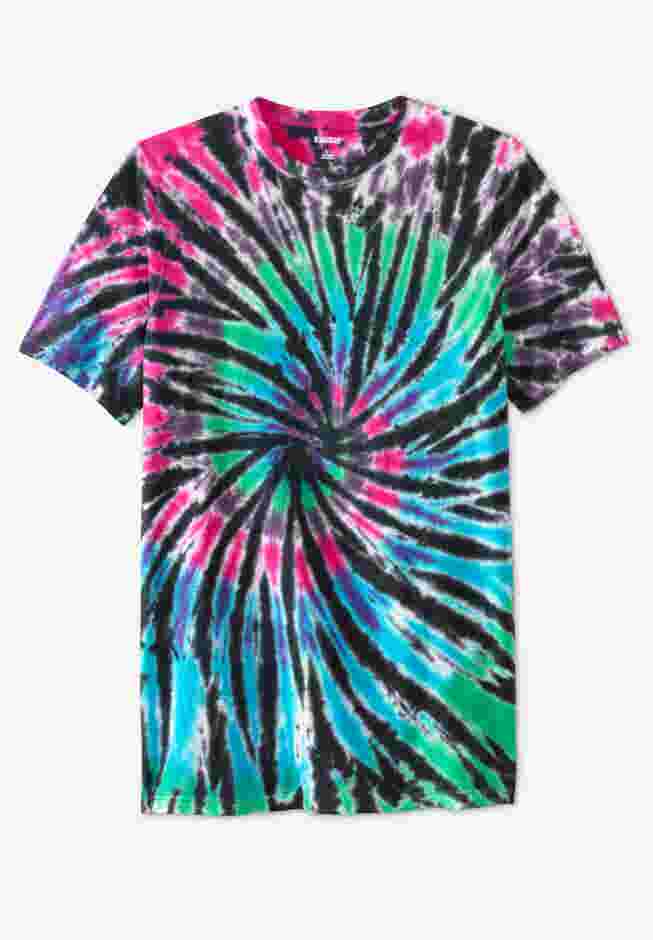 Lightweight Longer-Length Tie-Dye Crewneck Tee image number 0