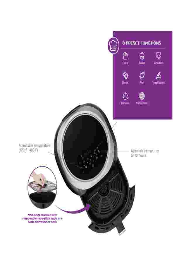Salton® XL Digital Air Fryer with Viewing Window image number 8