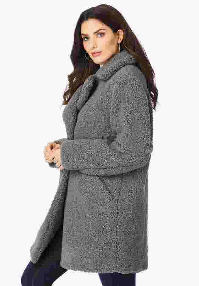 Heavy Weight Double Breasted Teddy Coat image number 2