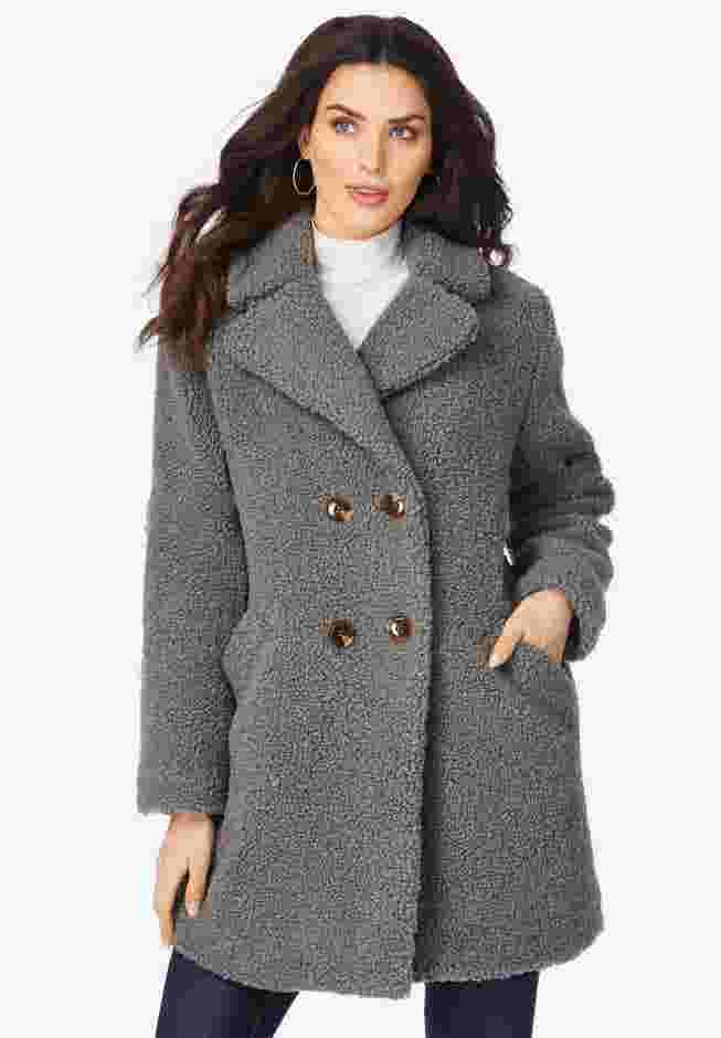 Heavy Weight Double Breasted Teddy Coat image number 3