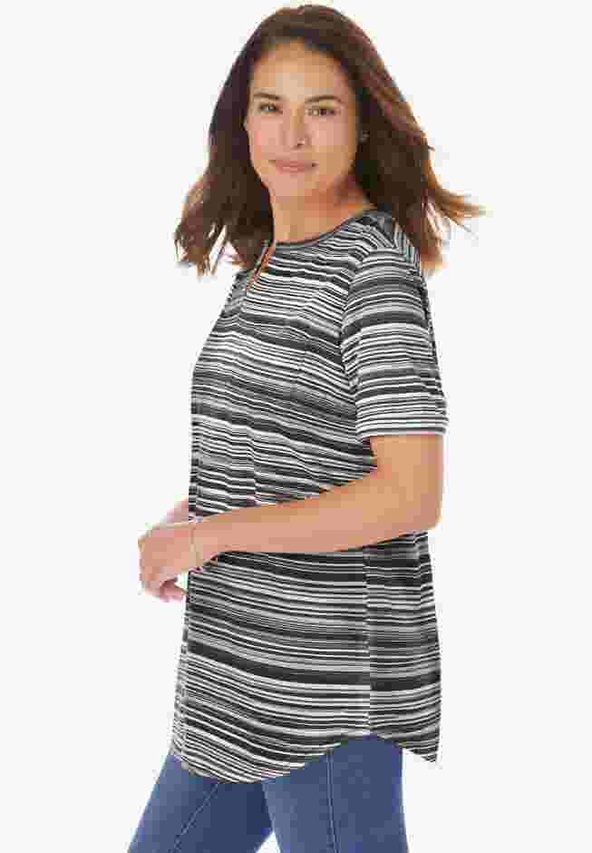 Notch-Neck Pocket Tee image number 2