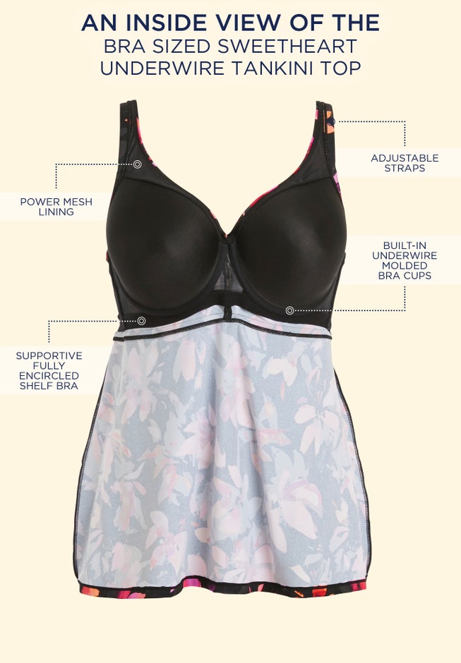 Bra Sized Sweetheart Underwire Tankini Top image number 3