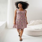 Stretch Jersey Knit Sleeveless Scoop Neck Fit and Flare Dress image number null