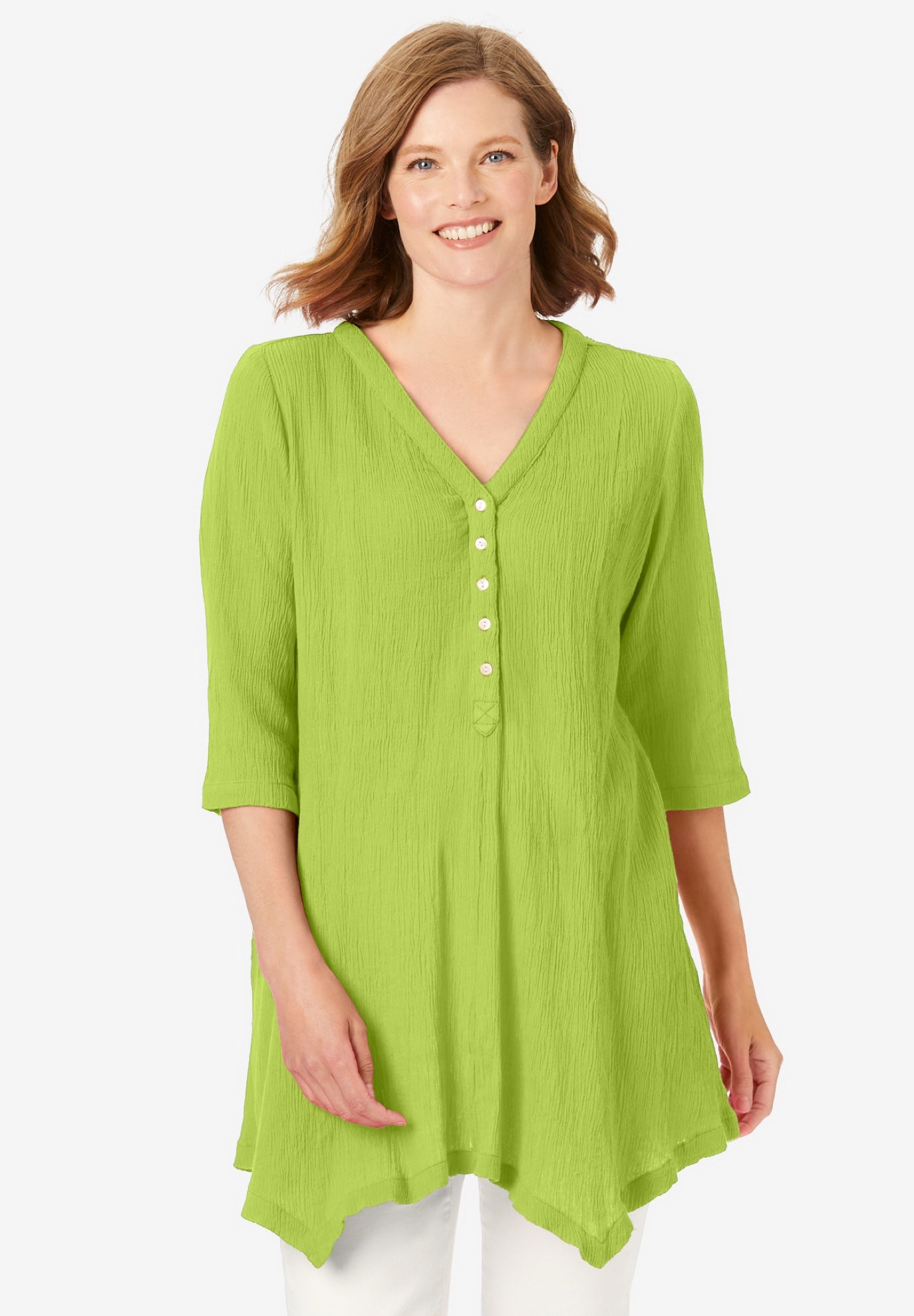 Handkerchief Hem Henley Tunic image number 0