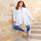 Plus Size 360&deg; Stretch Lace Applique Jean image number null