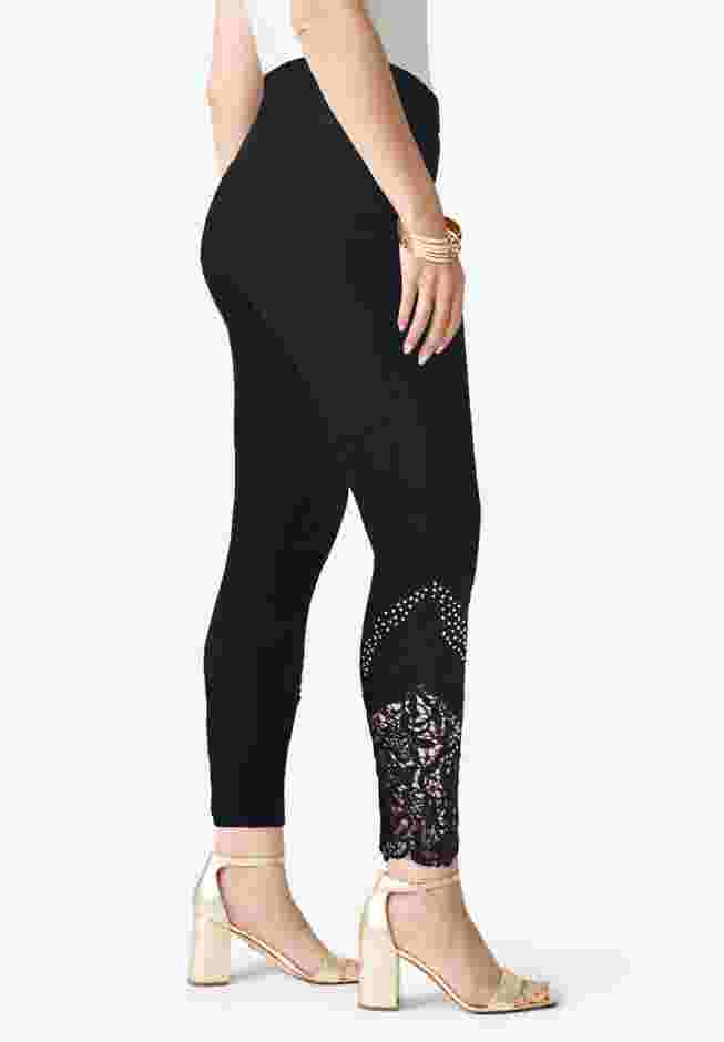 360° Stretch Lace Applique Jean image number 2
