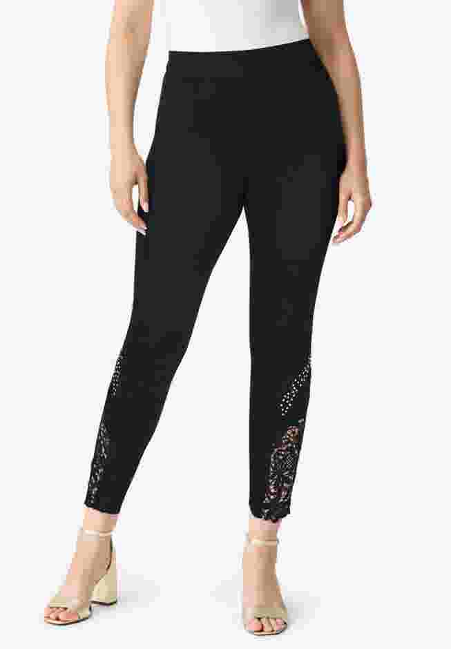 360° Stretch Lace Applique Jean image number 0