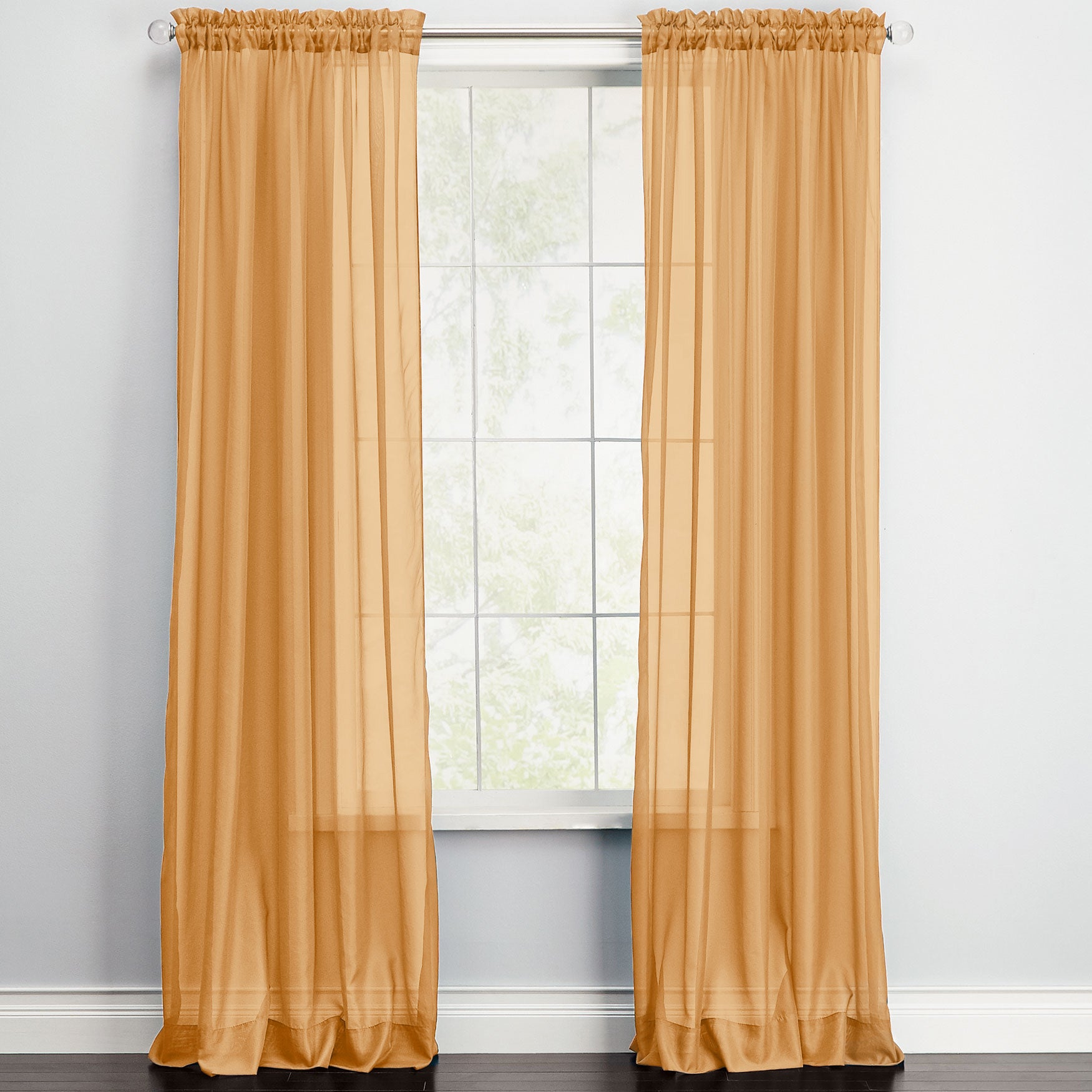 BH Studio Sheer Voile Rod-Pocket Panels, Set of 2 image number 0