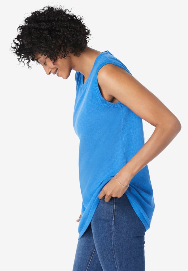 Perfect Cotton Sleeveless Crewneck image number 2