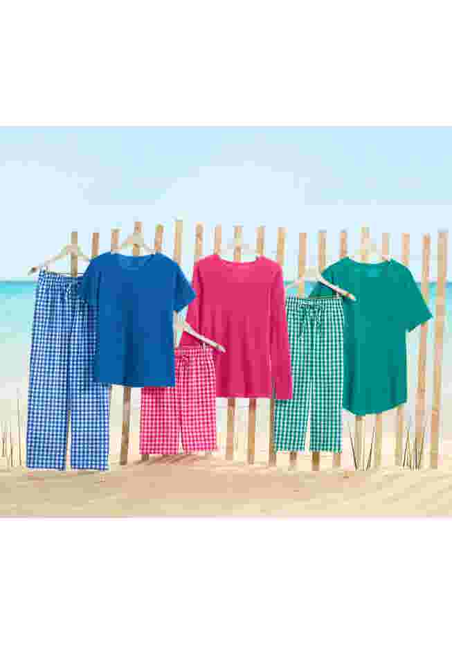 Waffle Thermal Satin Trim Tee image number 5