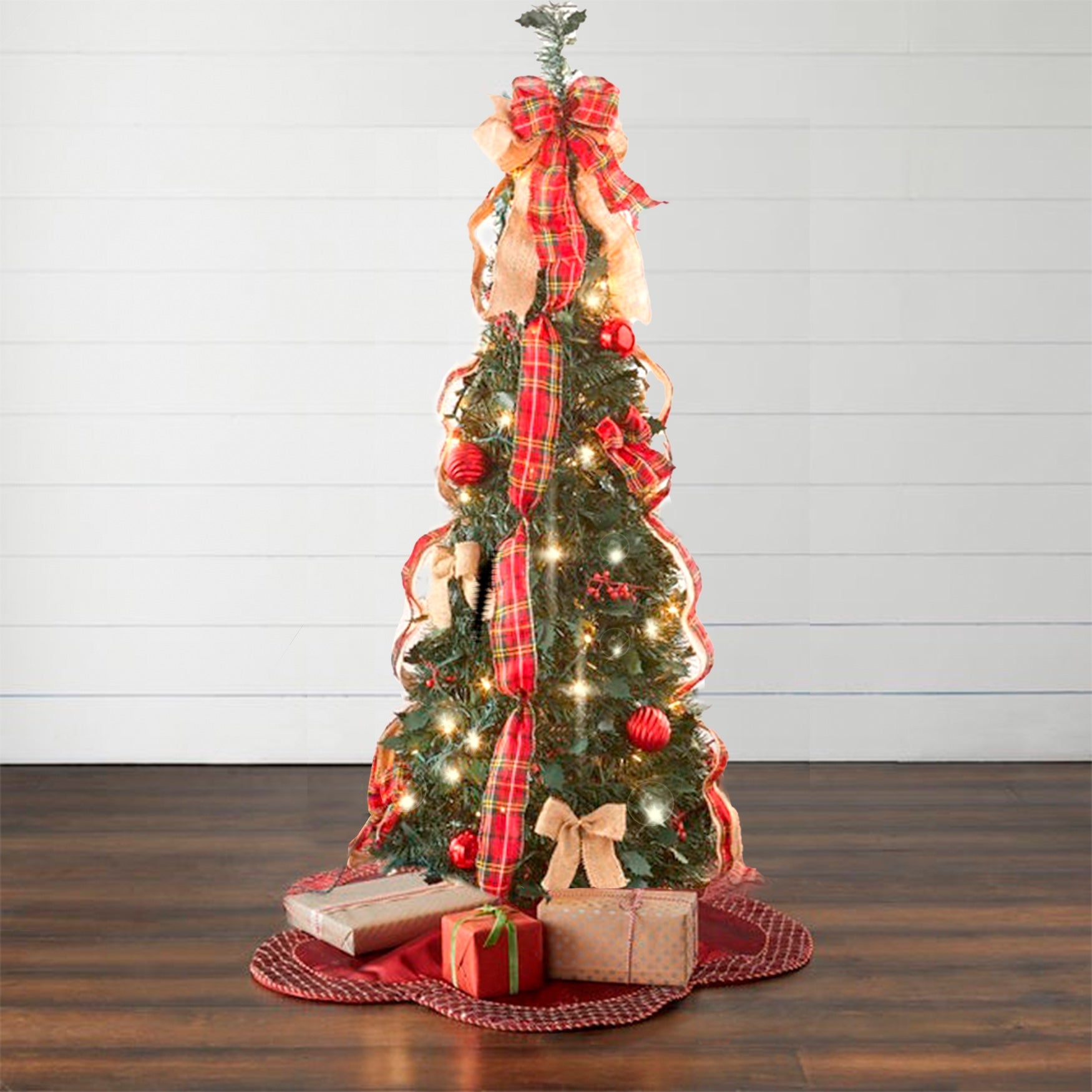 Fully Decorated Pre-Lit 4&frac12; Ft. Pop-Up Christmas Tree image number 0