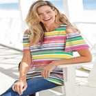 Short-Sleeve Cold-Shoulder Tee image number null