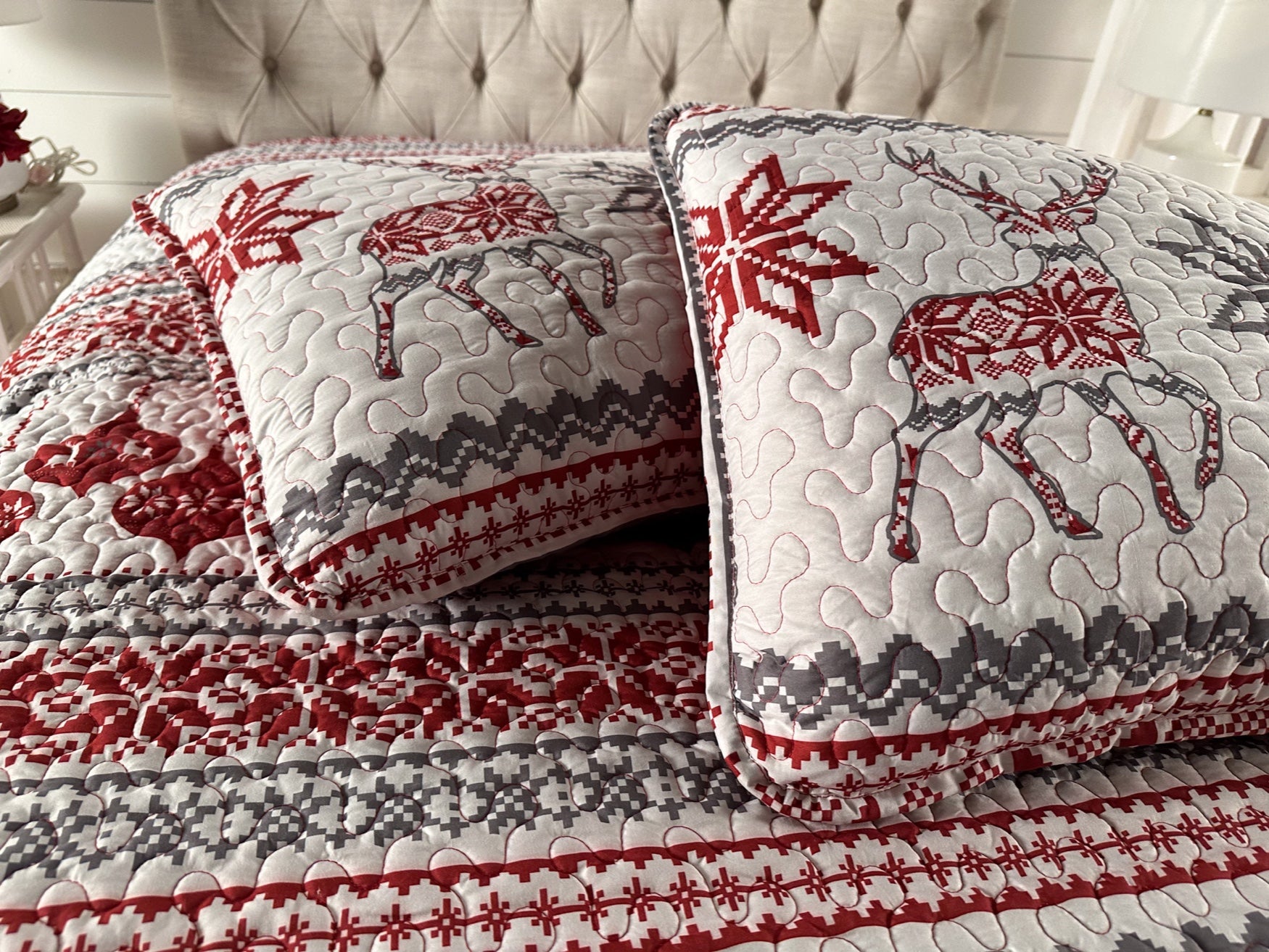 3-Pc. Microfleece Christmas Bedspread Set image number 3