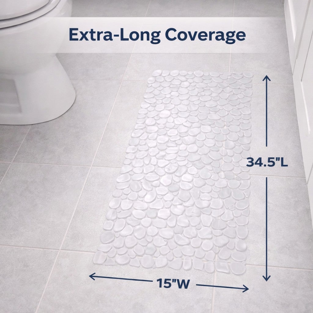 Extra Long Tub Mat With River Stones Design image number 4