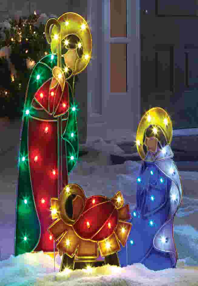 Set of 3 Pre-Lit Holy Family Yard Decor image number 0