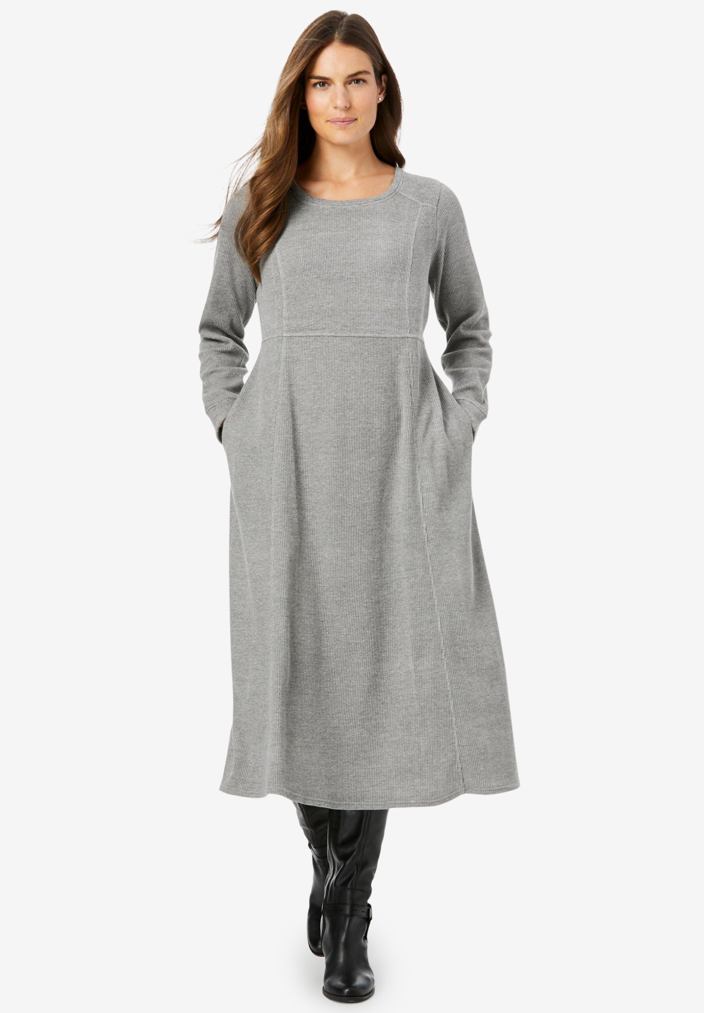 Thermal Knit A-Line Dress image number 0