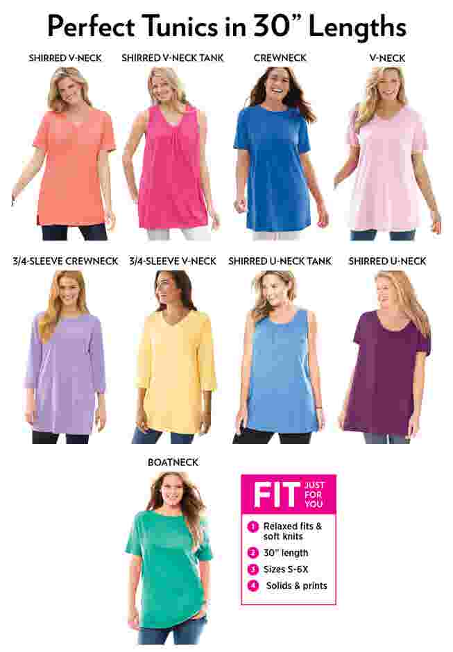Perfect Printed Three-Quarter-Sleeve Scoopneck Tunic image number 3
