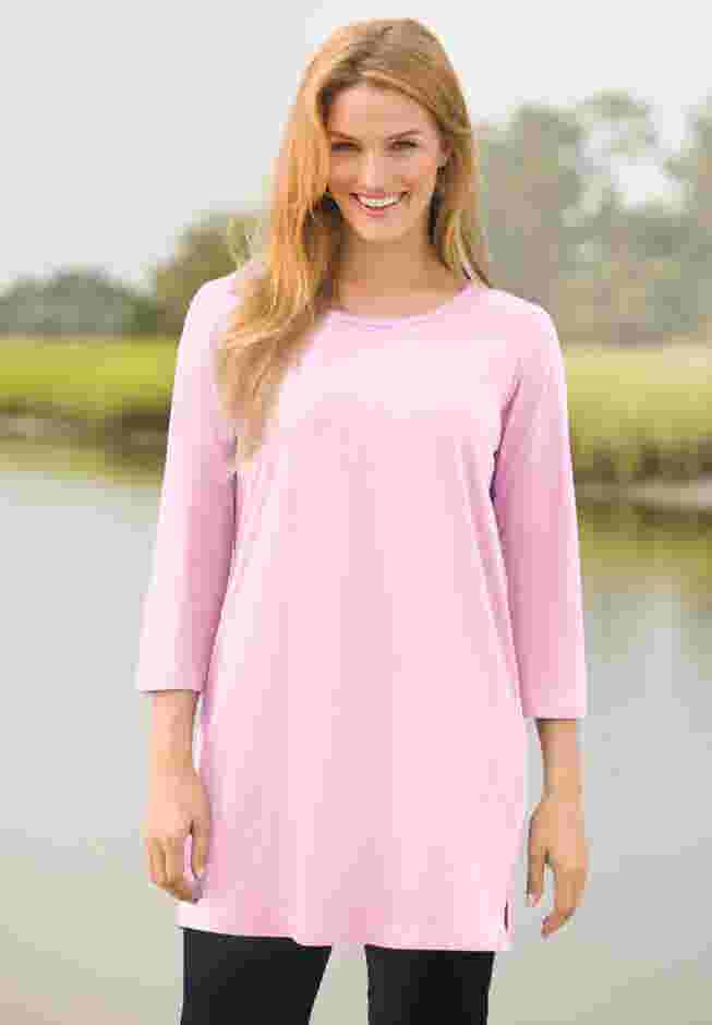 Perfect Printed Three-Quarter-Sleeve Scoopneck Tunic image number 8