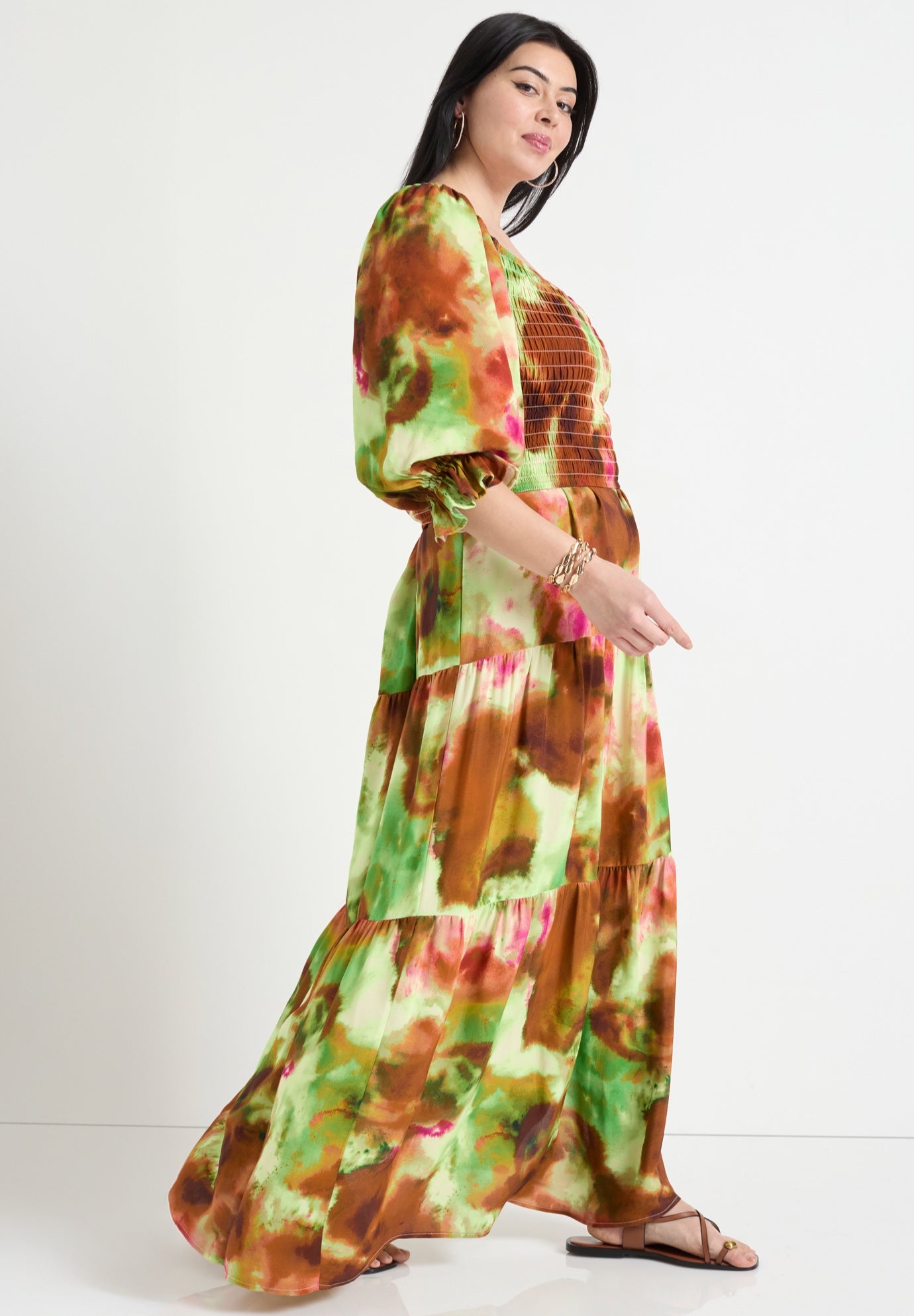 Off-The-Shoulder Smocked Cropped Top image number 2