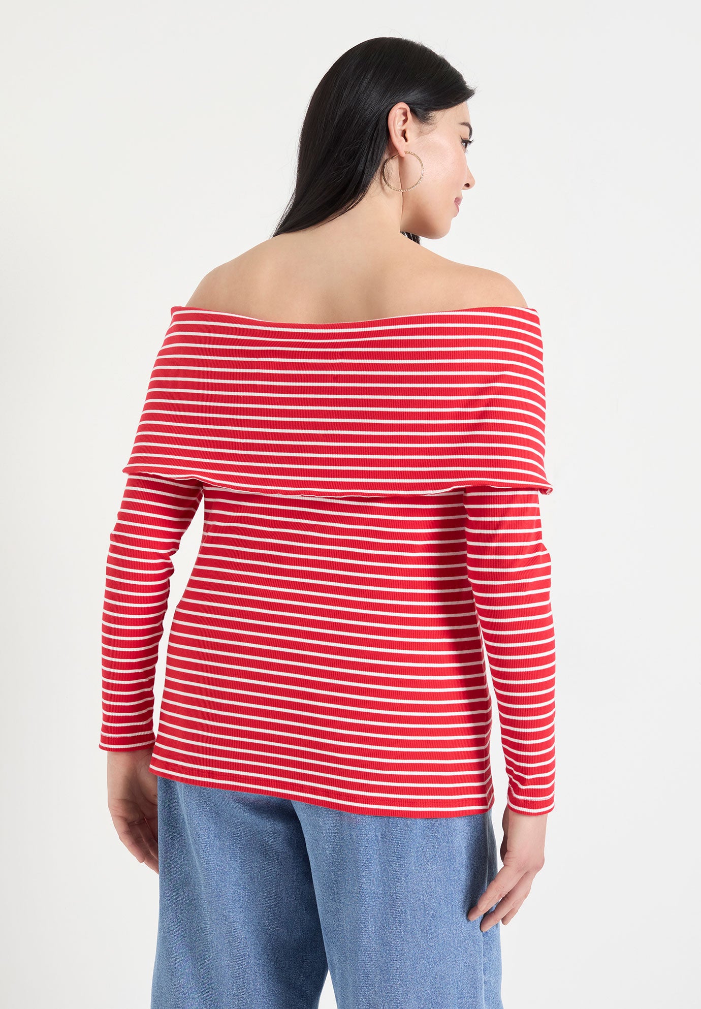 Long-Sleeve Off-The-Shoulder Top image number 1
