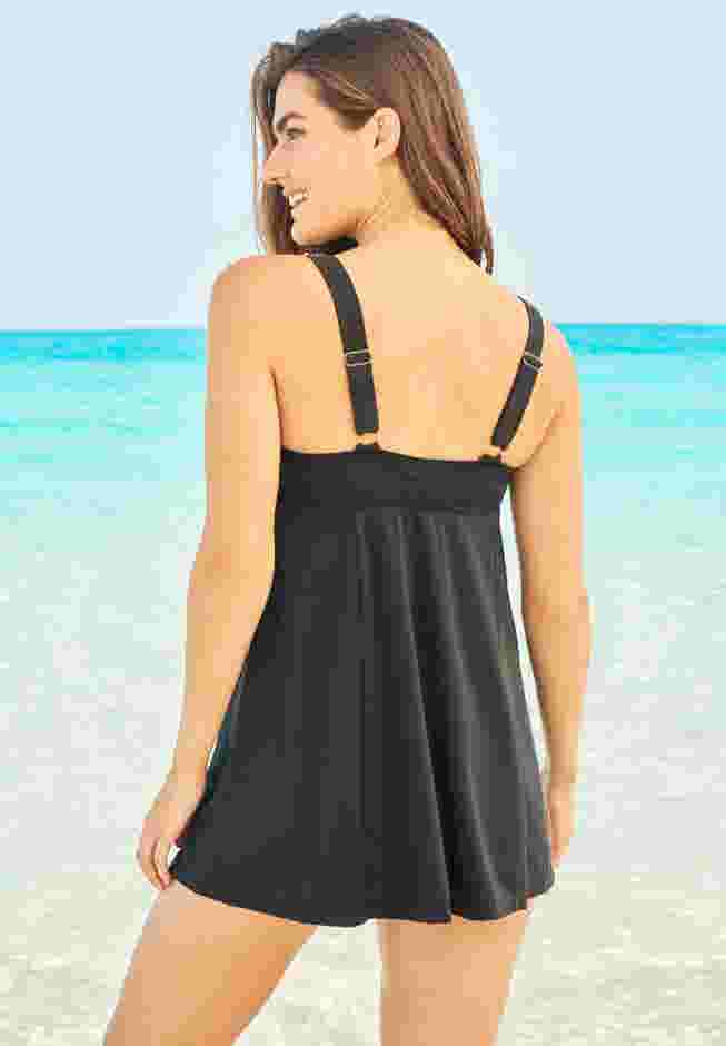 Print Bodice Swim Dress image number 1