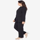Plus Size Long Sleeve Ten-Button Shawl-Collar Pant Suit &ndash; 2-Piece Pant Set image number null