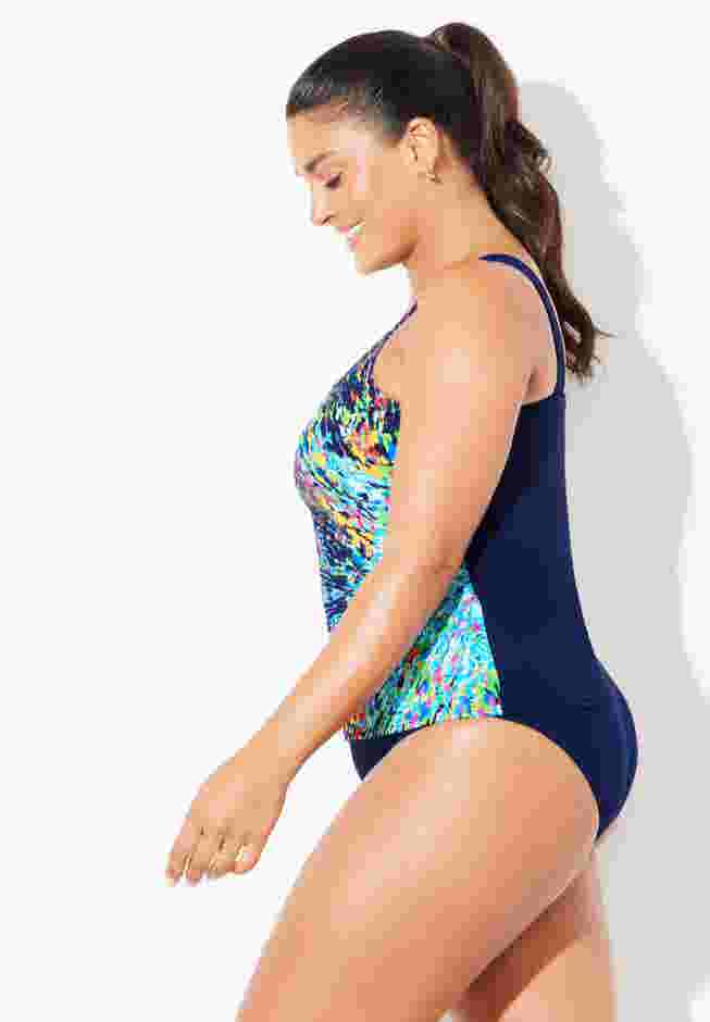Chlorine Resistant Classic Scoop Neck Tankini Top image number 4