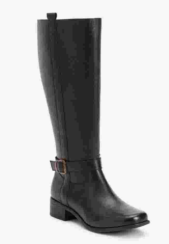 The Donna Tall Wide Calf Leather Boot By Comfortview image number 0