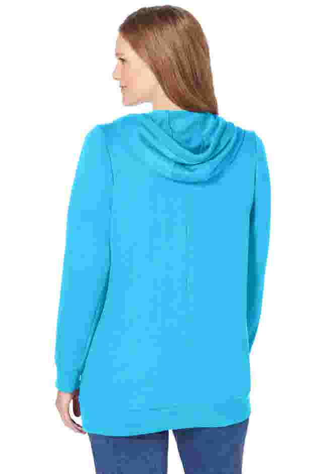 Zip Front Tunic Hoodie Jacket image number 1