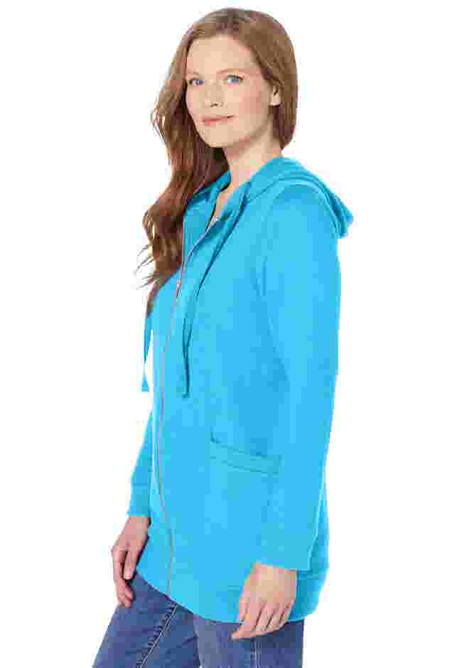 Zip Front Tunic Hoodie Jacket image number 2