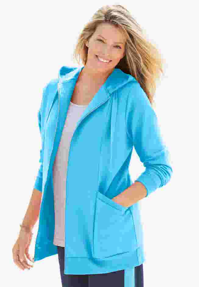 Zip Front Tunic Hoodie Jacket image number 0