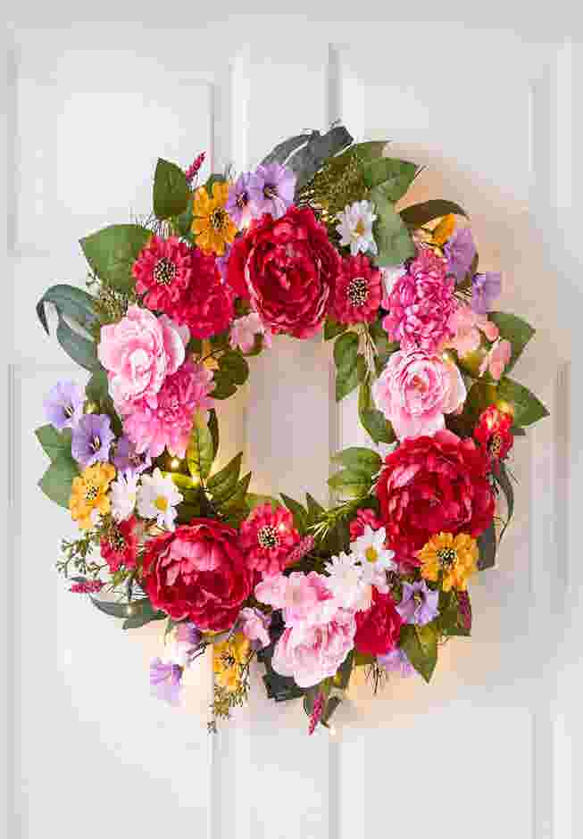 24" Pre-Lit Mia Spring Wreath image number 0