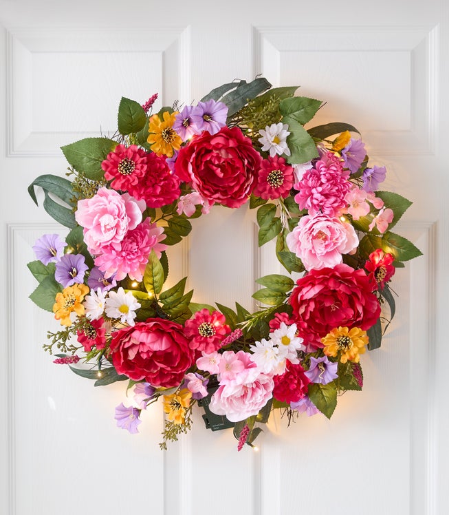 24" Pre-Lit Mia Spring Wreath image number null