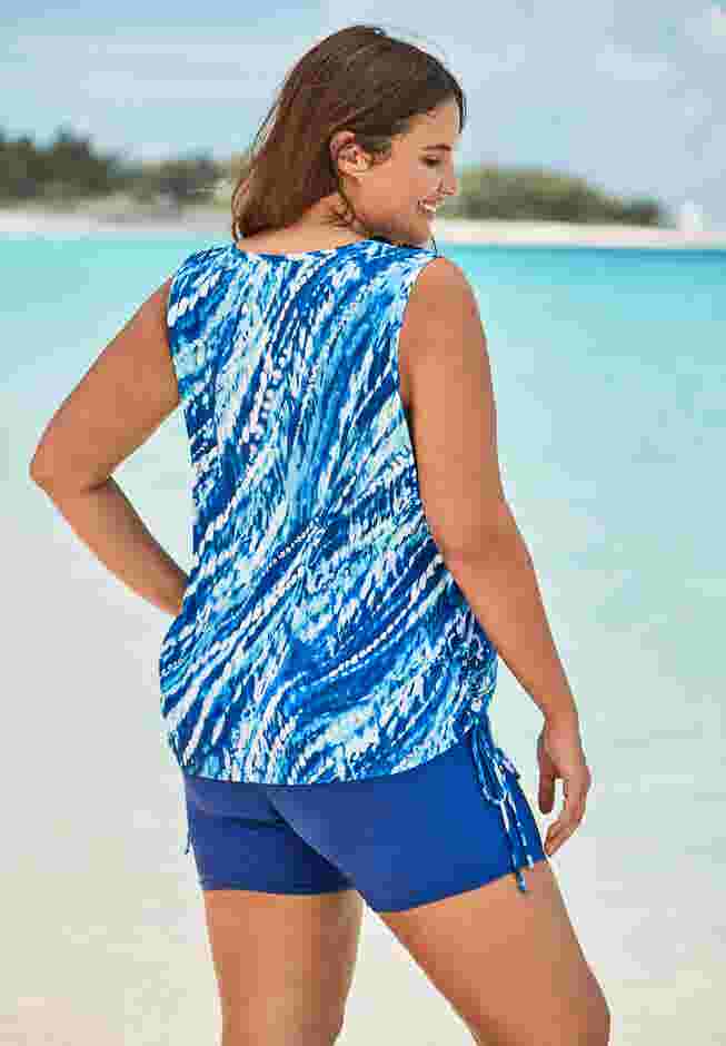 Chlorine Resistant Swim Tank Coverup with Side Ties image number 1