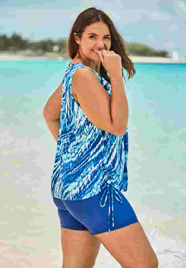 Chlorine Resistant Swim Tank Coverup with Side Ties image number 2