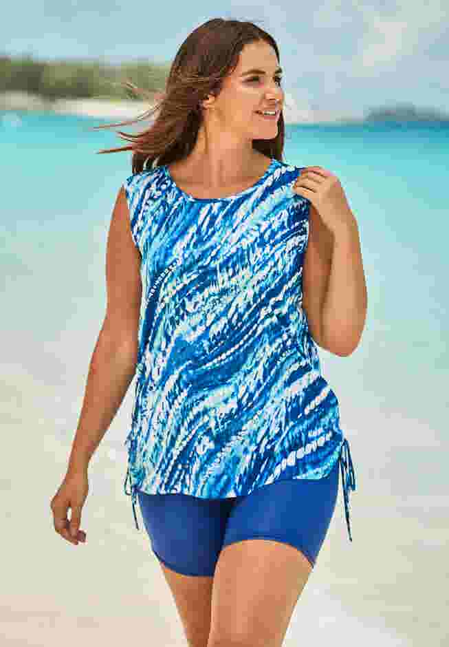 Chlorine Resistant Swim Tank Coverup with Side Ties image number 0