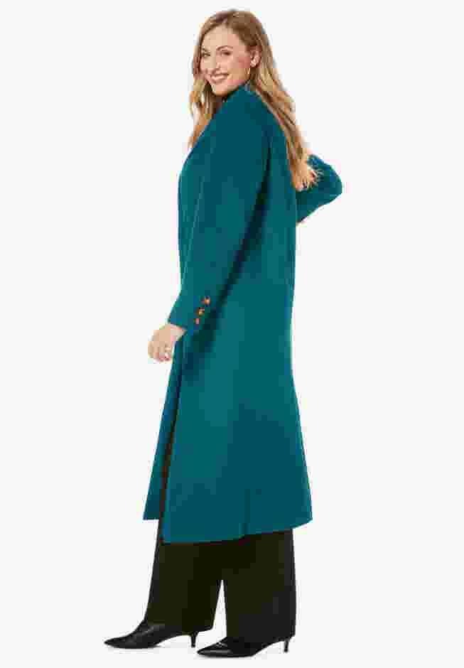 Long Shawl Collar Wool Coat image number 2