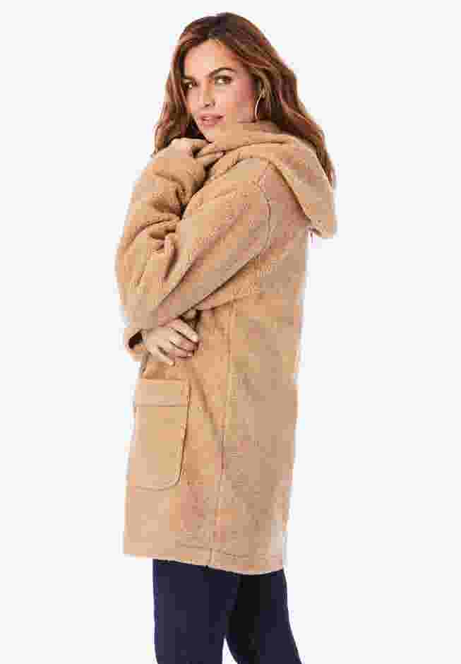 Mid Weight Hooded Teddy Coat image number 2