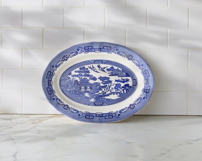 16" Blue Willow Oval Platter image number 0