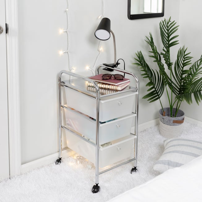 3-Drawer Rolling Storage Cart image number null