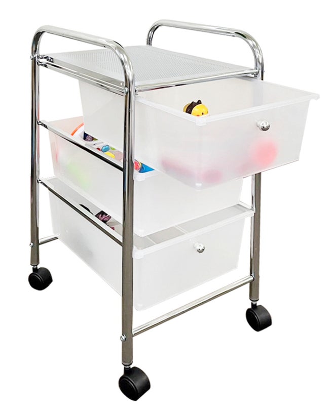 3-Drawer Rolling Storage Cart image number null
