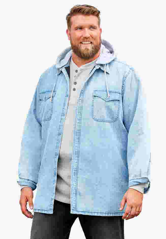 Removable Hooded Shirt Jacket image number 3