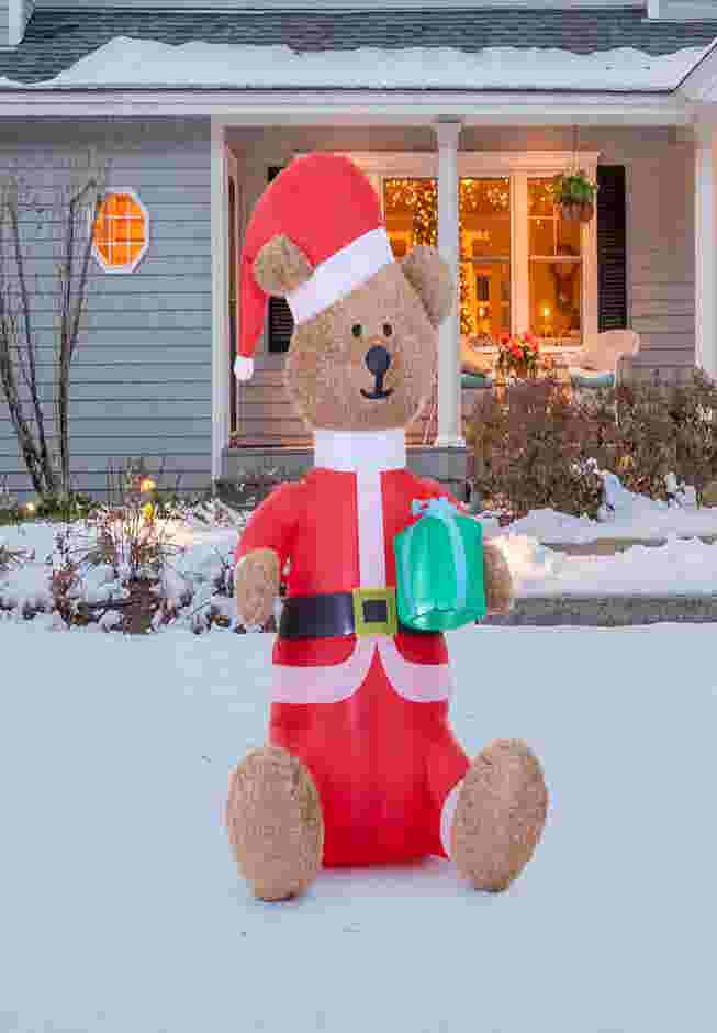6' Inflatable Santa Bear image number 0