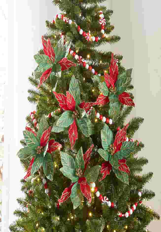 6" Poinsettia Tree Clips, Set of 5 image number 0