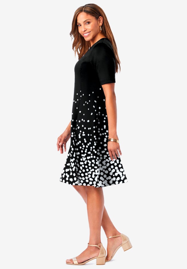 Stretch Ponte Flare Dress image number 2