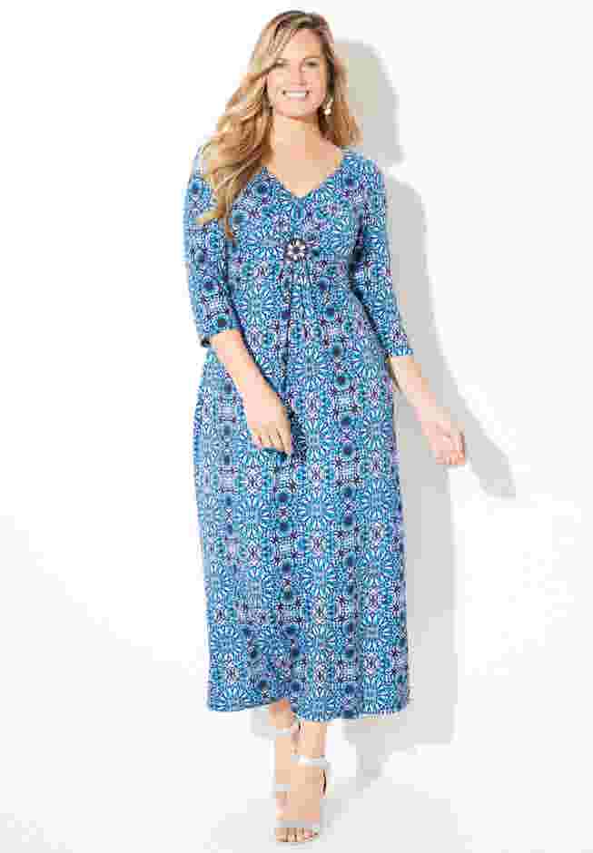 AnyWear Beaded Medallion Maxi Dress image number 0