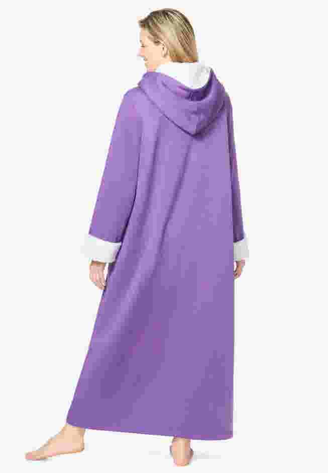 Sherpa-Lined Long Hooded Robe image number 1